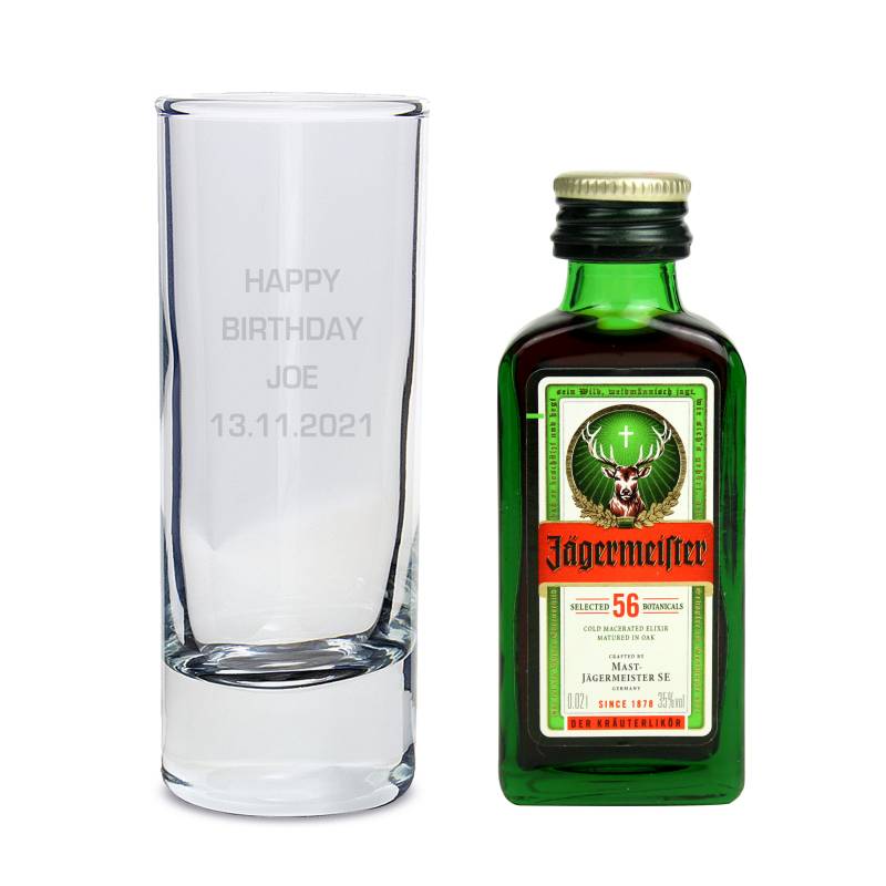 Shot Glass and Mini Jagermeister